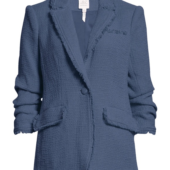 Cinq à Sept Blue Textured Blazer - Picture 3 of 10